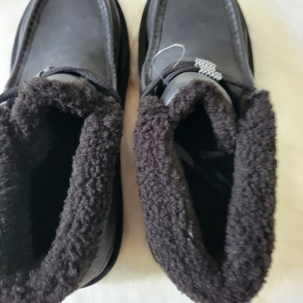 Stacy Adams Black Fur-Lined Boots